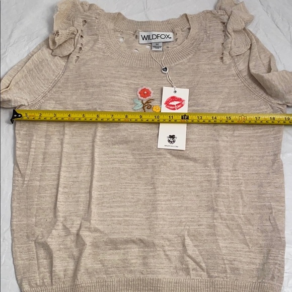 Wildfox Spring Bloom Zanetti in heather nude haze soft knit boho sweater - Picture 9 of 12